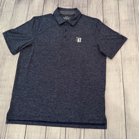 VINEYARD VINES Performance Men's KE Blue Heathered Polo Shirt - Size XL - Picture 1 of 8